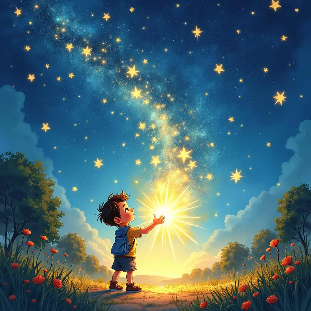 Pierre shows the starry sky garden