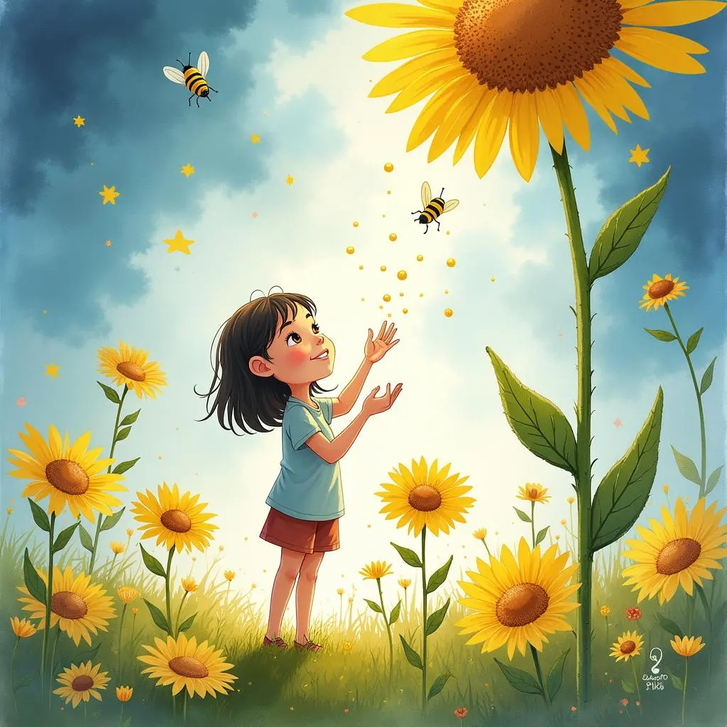 露西摘下花瓣许愿