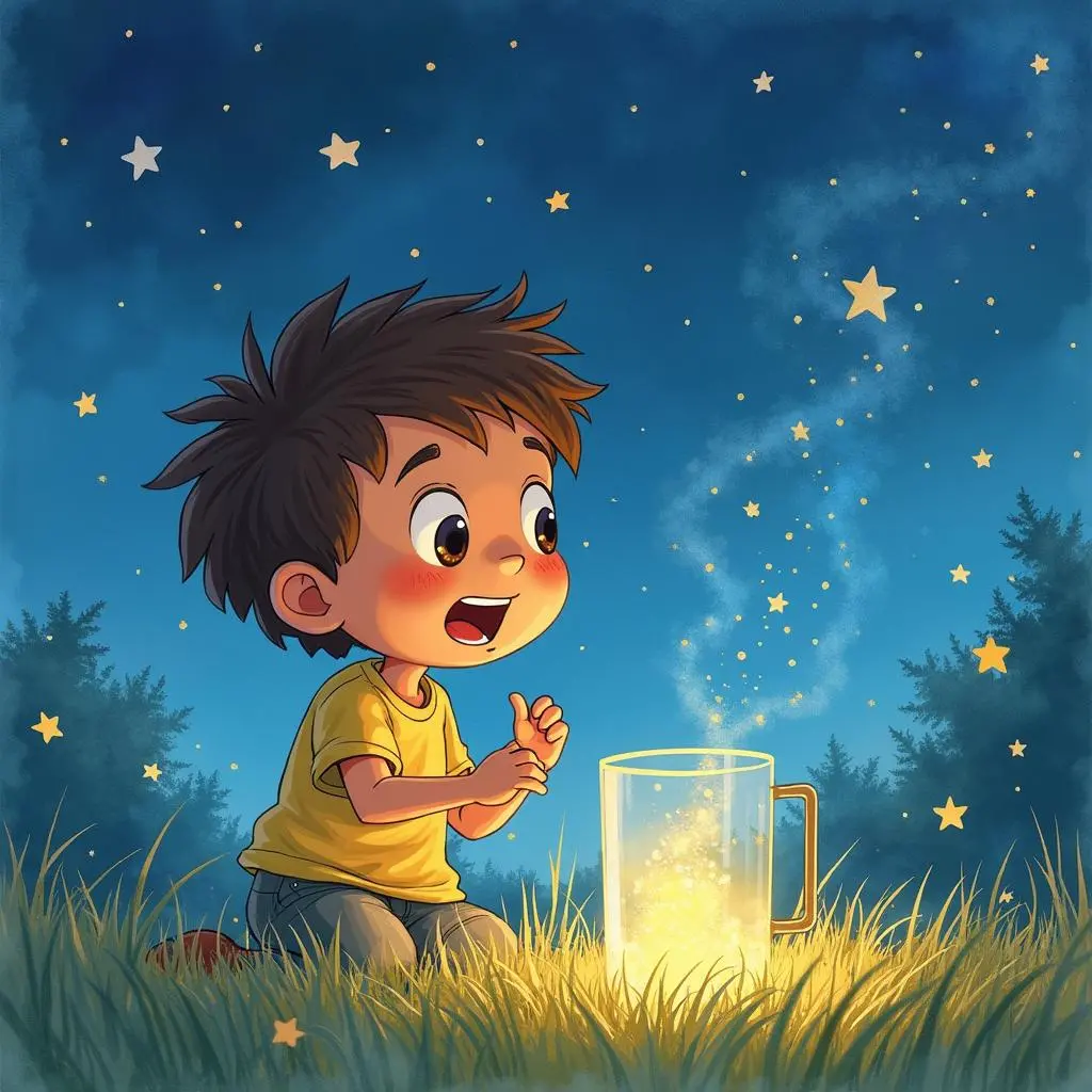 皮埃尔伸手触摸星光