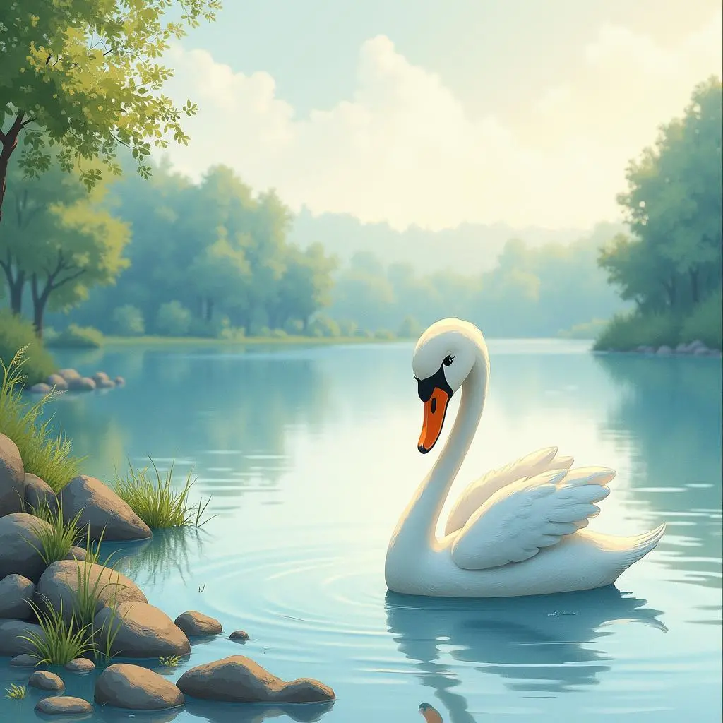 Odette crying by the lake