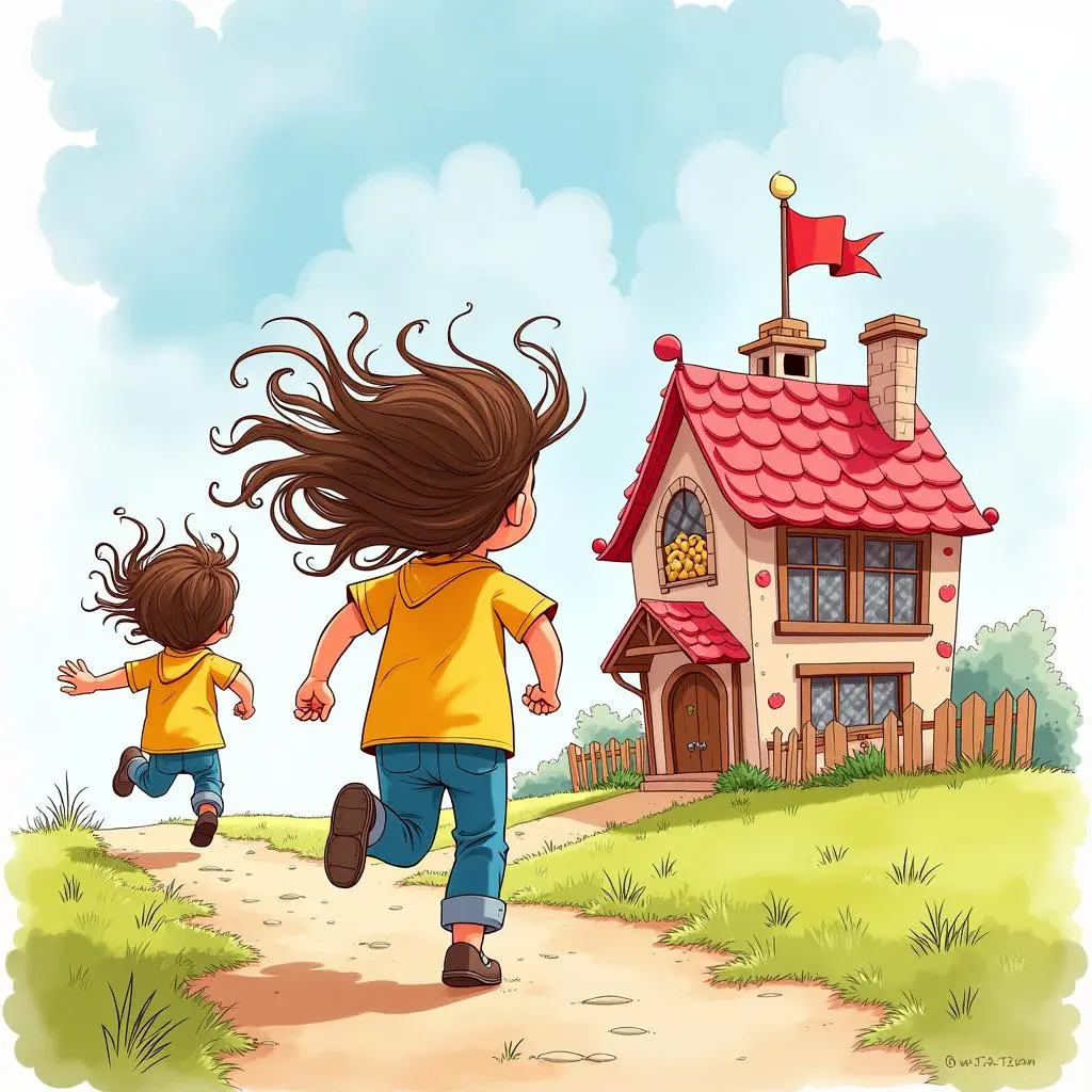 Brother and sister escape from the candy house
