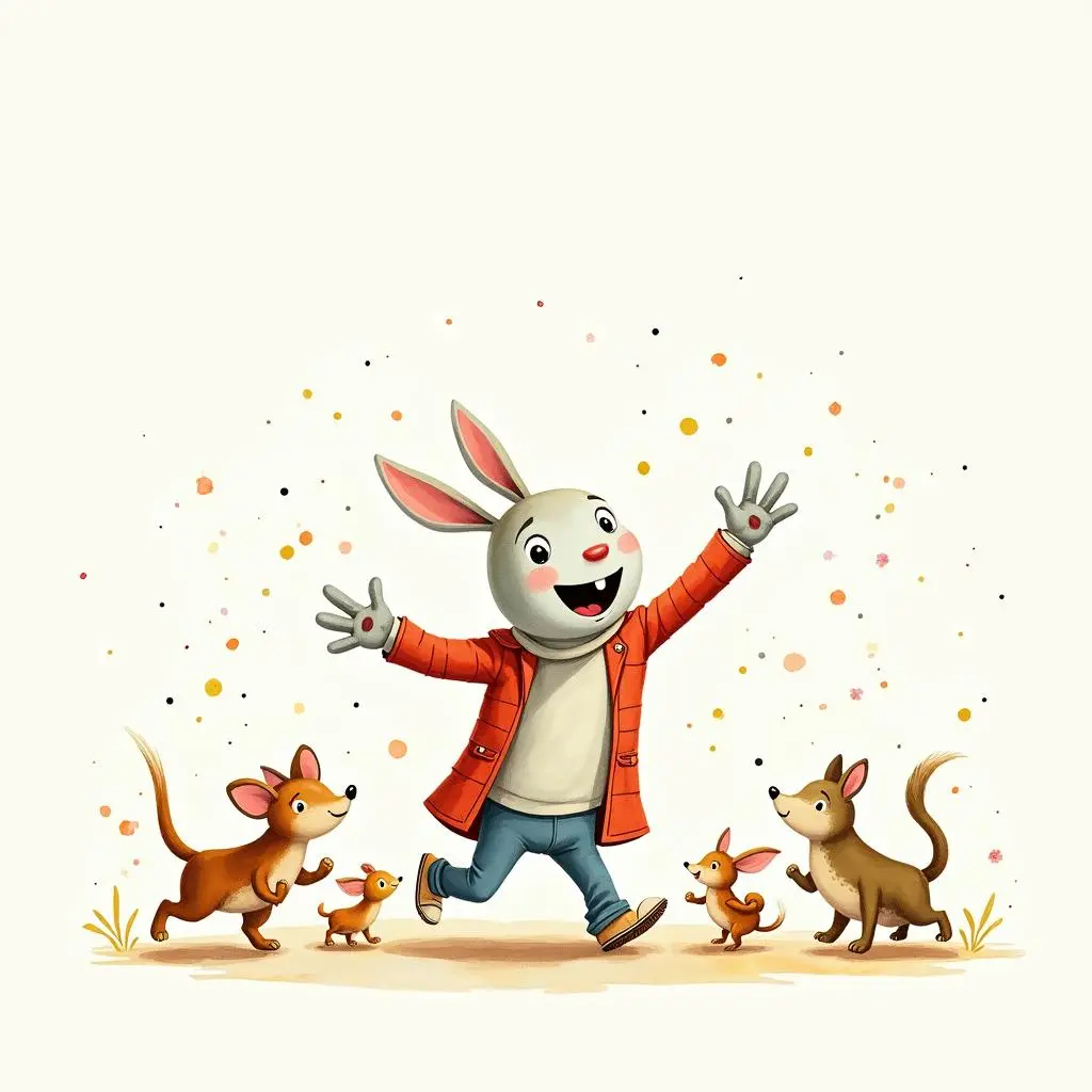 The gloves are dancing with small animals