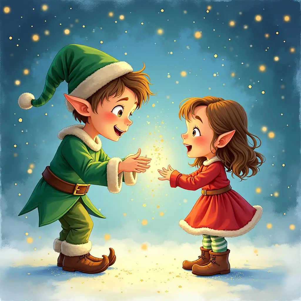 Lucy and the elf face to face