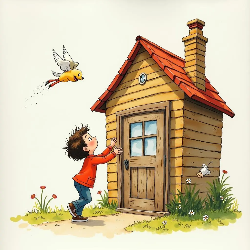 The boy gets back home