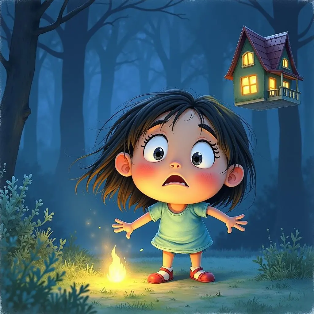 Lily looks at the changing house in surprise