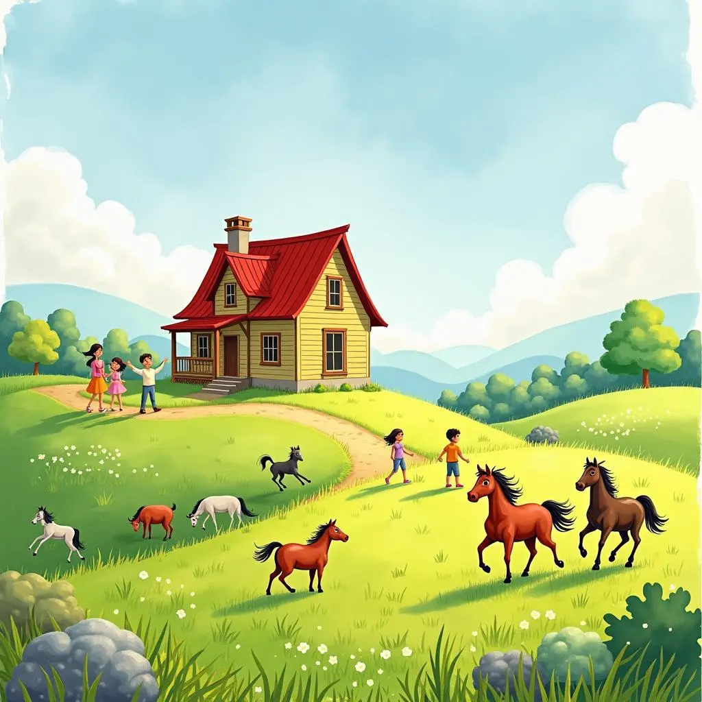 The house flies over the prairie