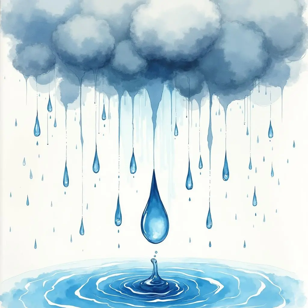 The little water droplets starting to fall