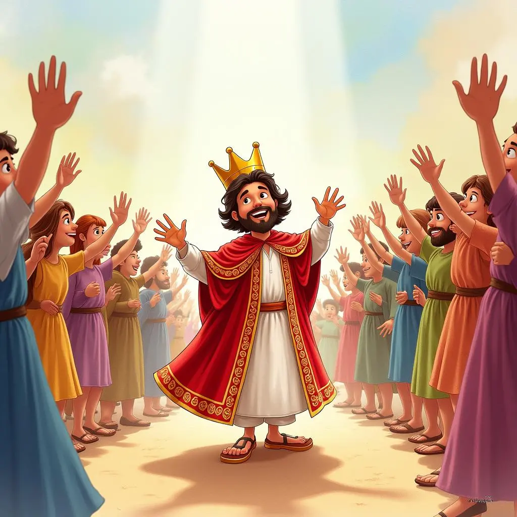 The king parades in the "new clothes"
