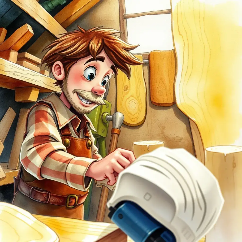 Carl selects the wood