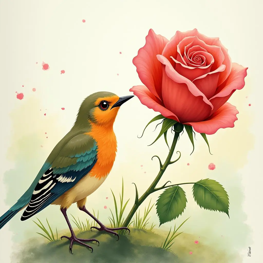 The rose gradually blooms