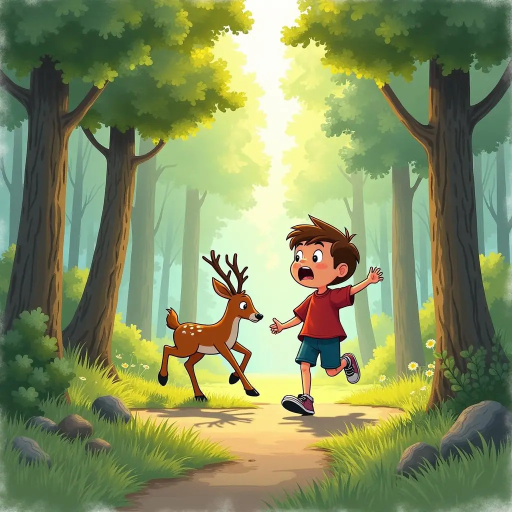 The shoes carry Ivan to the forest