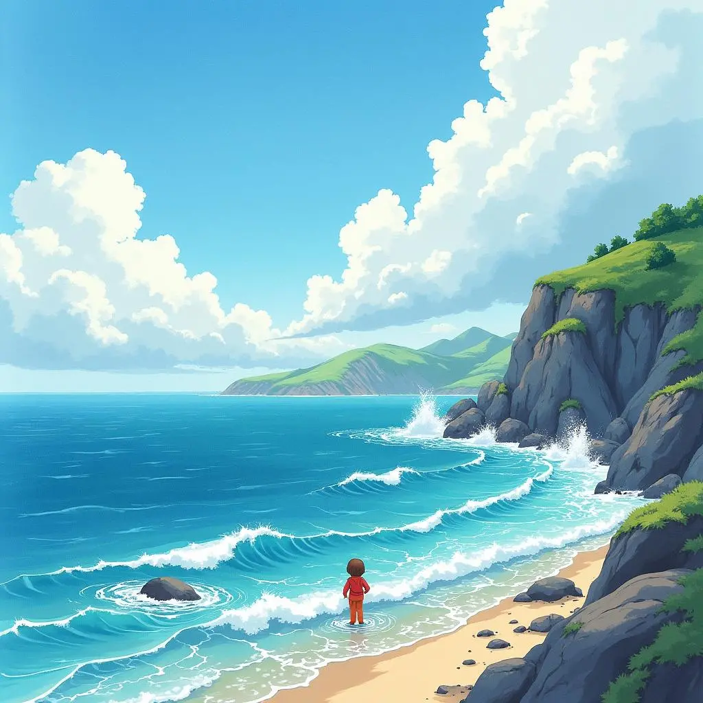 小云朵飘向海洋