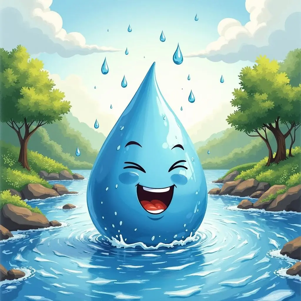 小雨点汇入河流