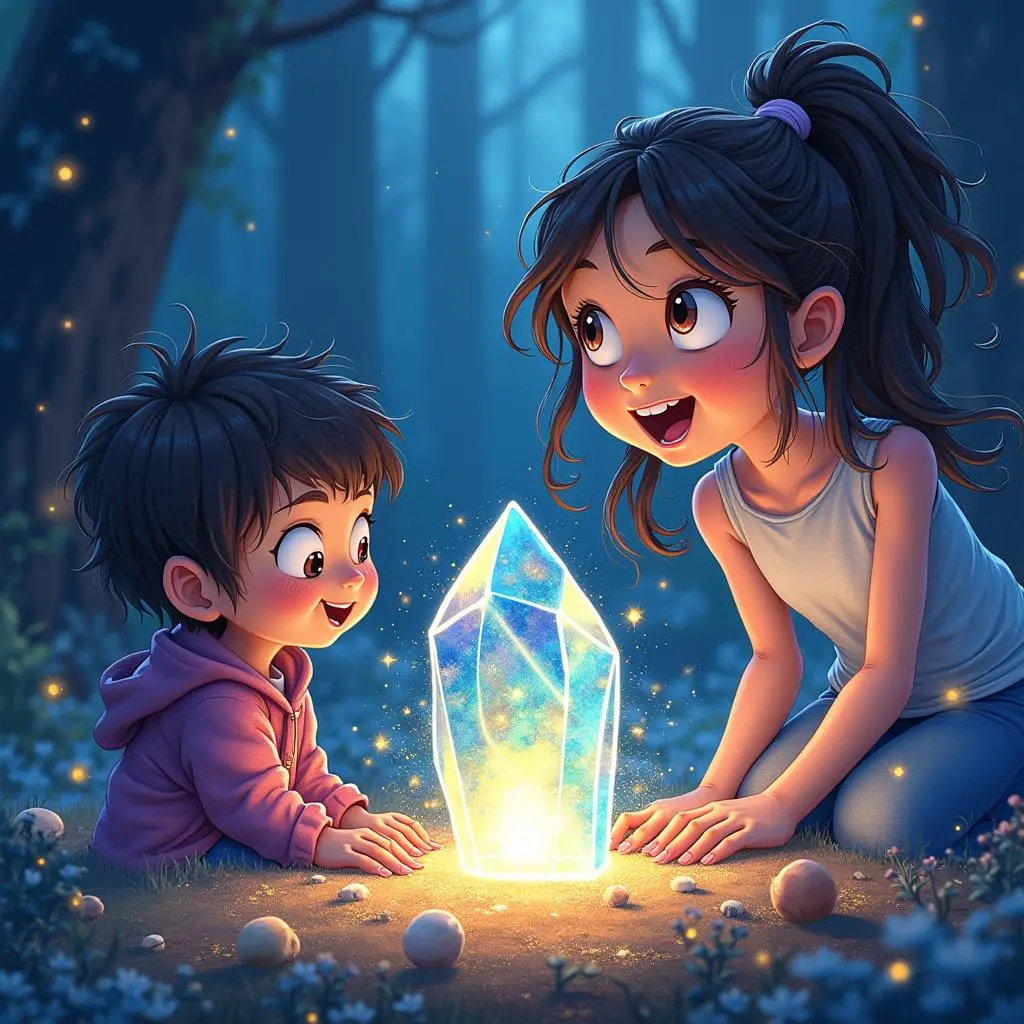 Xiaoli found the magic crystal