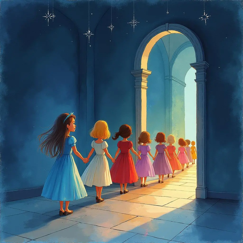The princesses bring wine to the soldier