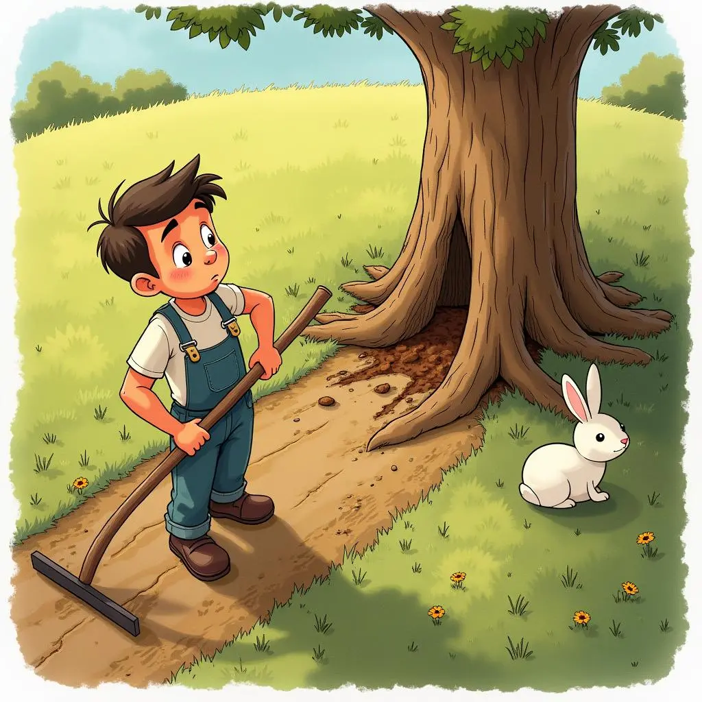 The farmer working