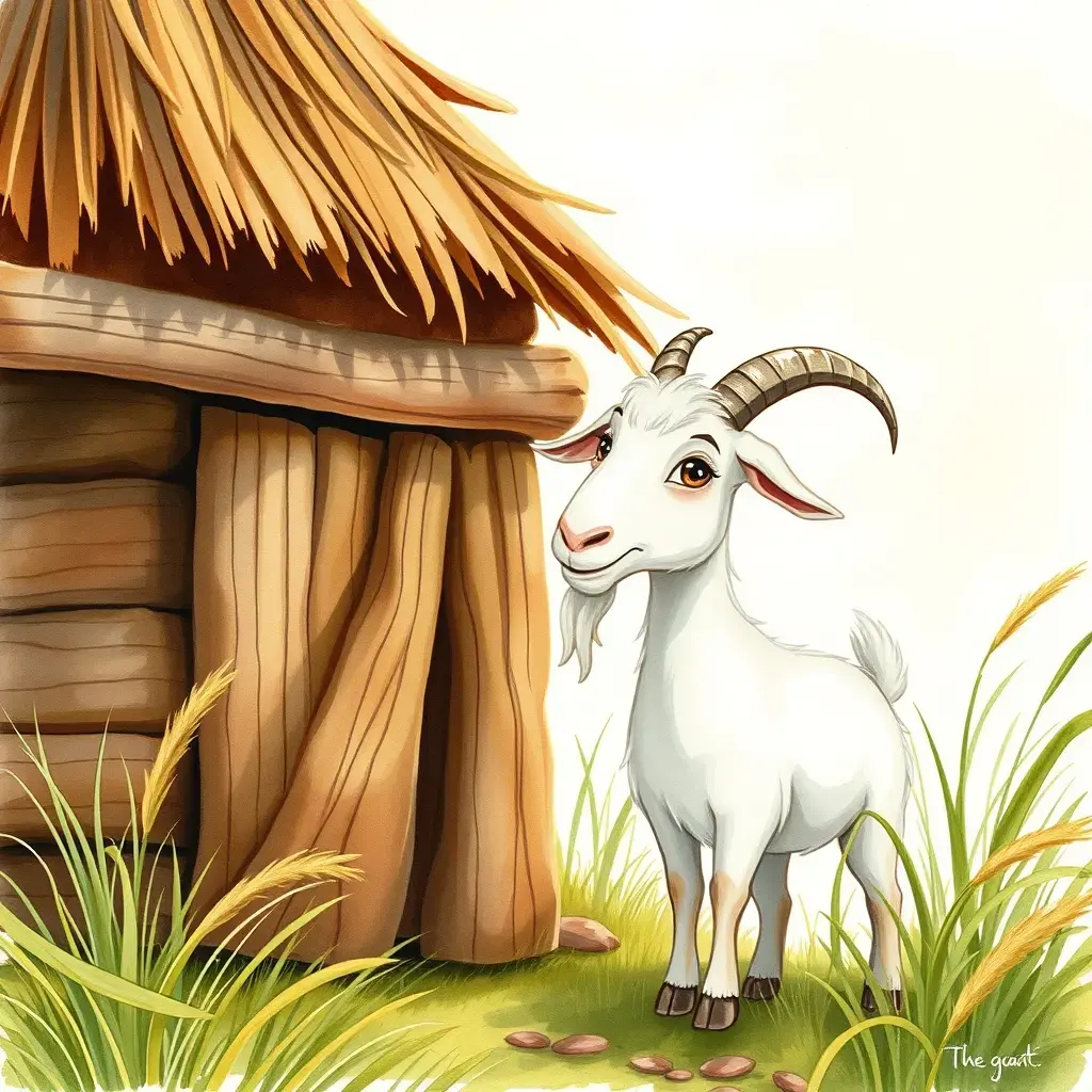 The goat is grazing on the meadow